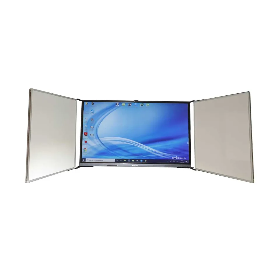 Top Office Tablă albă, ceramică, cu 2 aripi, pentru ecran de 55"