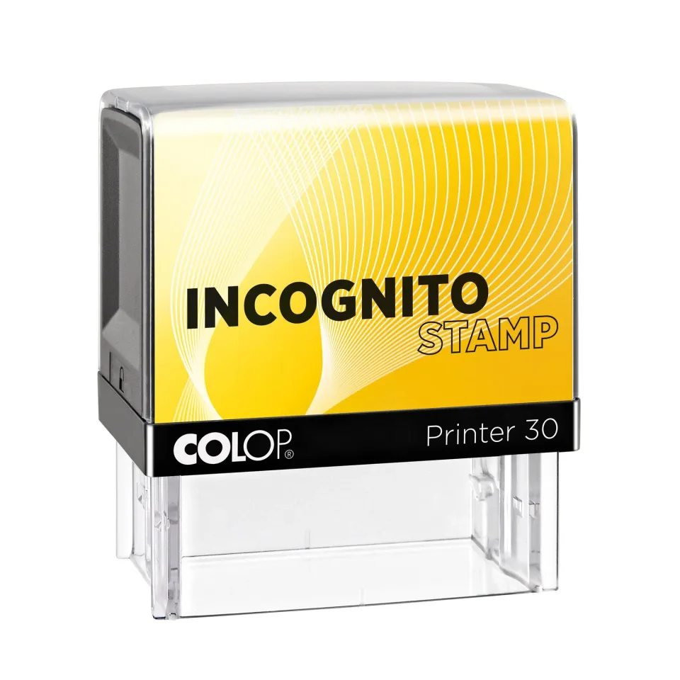 Colop Ștampilă Incognito Printer 30, dreptunghiulară, 18 x 47 mm, negru