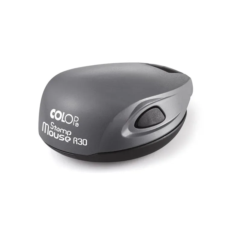 Colop Ștampilă Stamp Mouse R 30, de buzunar, rotundă, 30 mm, gri