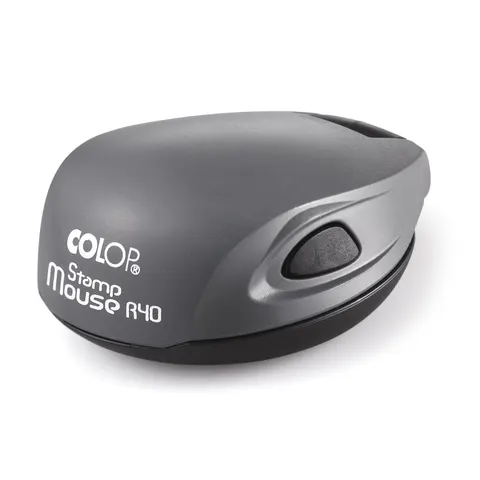 Colop Ștampilă Stamp Mouse R40, rotundă, 40 mm, de buzunar, gri