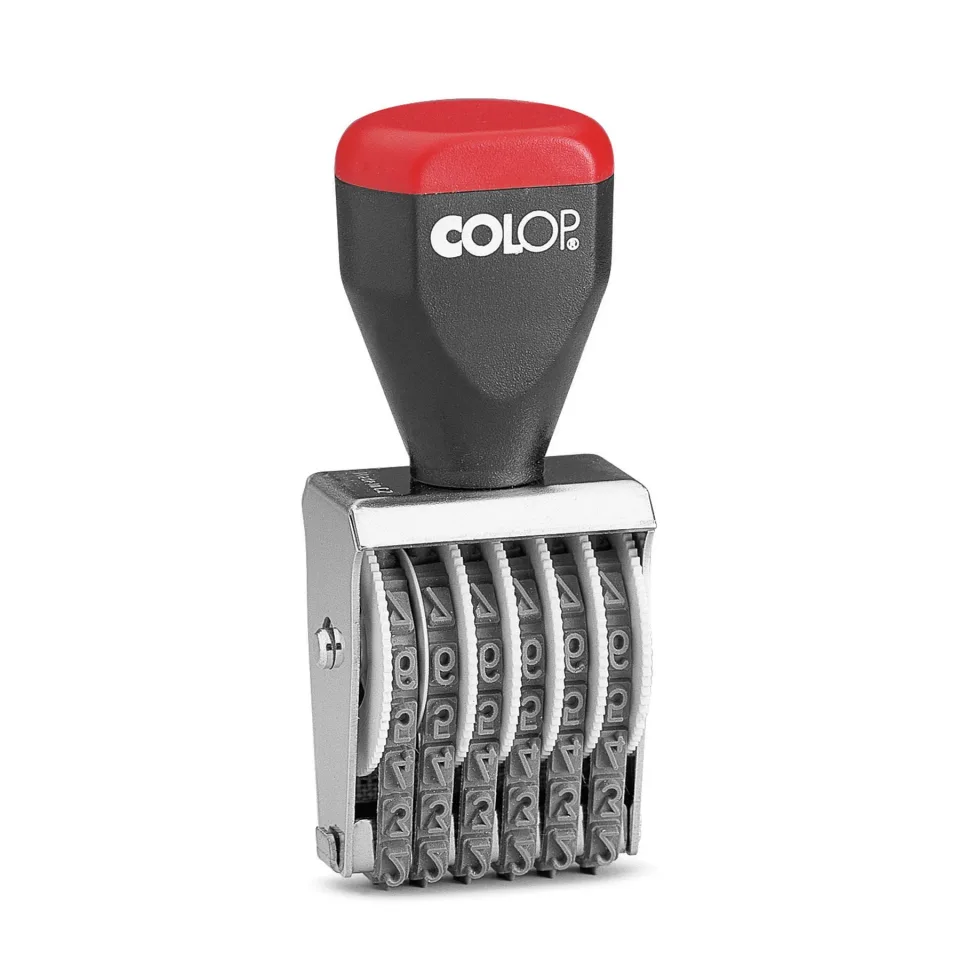 Colop Numerotator 04006, cu 6 cifre, 4 mm, manual, negru
