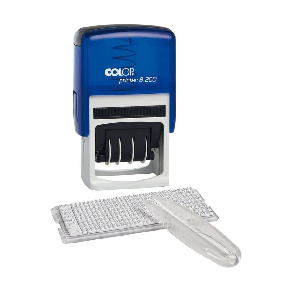 Colop Ștampilă cu dată S260/03 SET, cu cifre și cliché, autotușantă, 45 x 21 mm