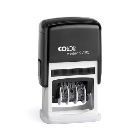 Colop Ștampilă cu dată S260/03, cu cifre și text, 24 x 45 mm, negru