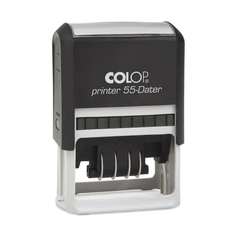 Colop Ștampilă cu dată PR 55 Dater, corp negru, tușieră albastră