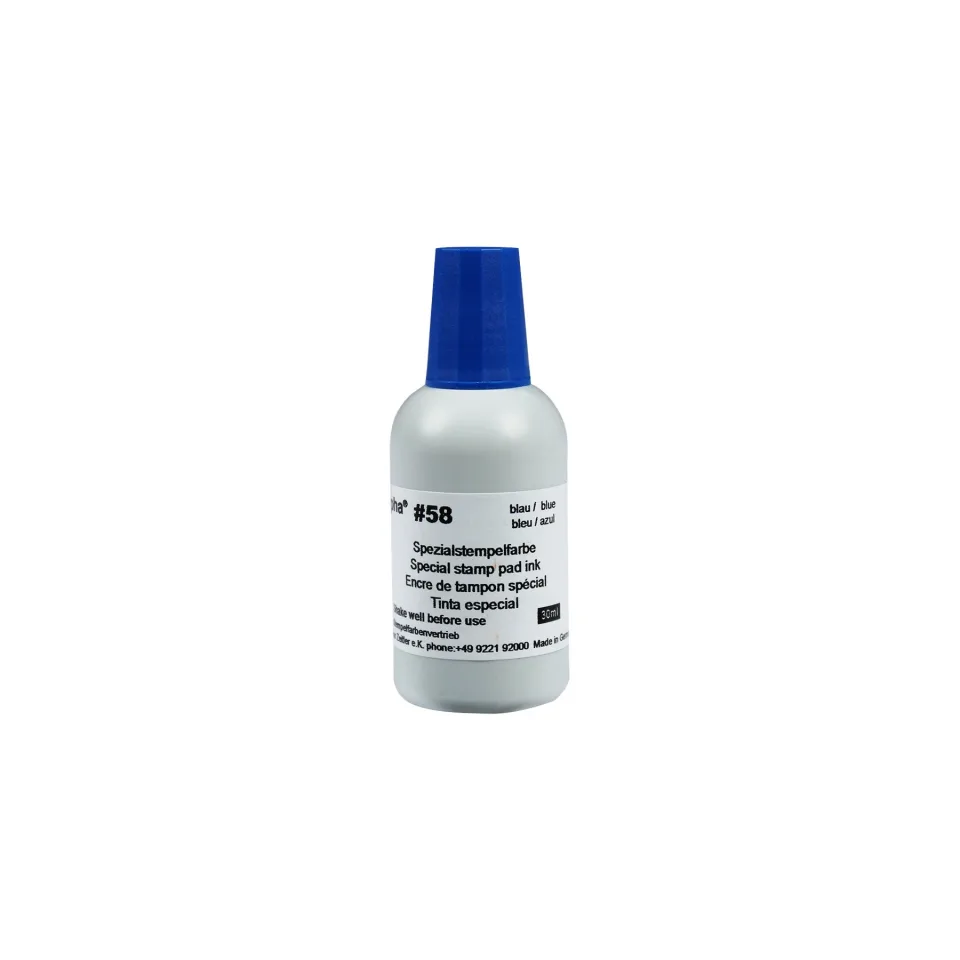 Cerneală Colop pentru tampon Alpha 58, 30 ml, uscare rapidă, albastru