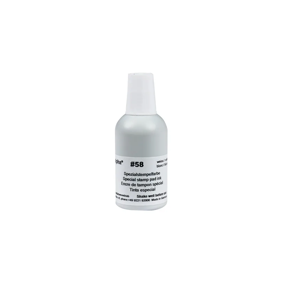 Cerneală Colop pentru tampon Alpha 58, 30 ml, uscare rapidă, albă