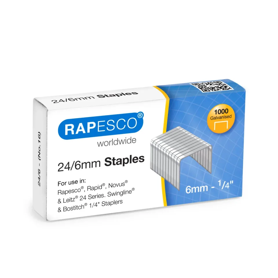 Capse Rapesco, dimensiunea 24/6 mm, 1000 bucăți