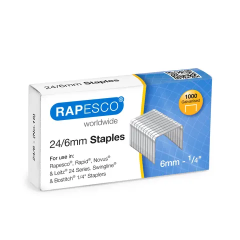 Capse Rapesco, dimensiunea 24/6 mm, 1000 bucăți