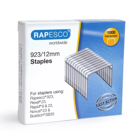 Capse Rapesco pentru capsator, dimensiune 23/12 mm, 1000 bucăți
