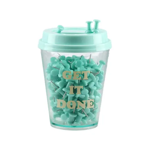 Biro Time Ace de prindere Malachite pentru plăci de plută, în pahar, mentă, 150 buc.