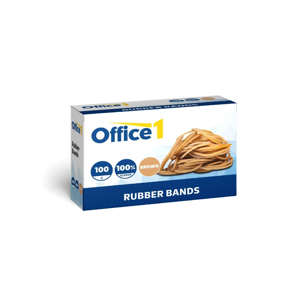 Office 1 Elastice, 100% Cauciuc, Maro, 100 g, în Cutie