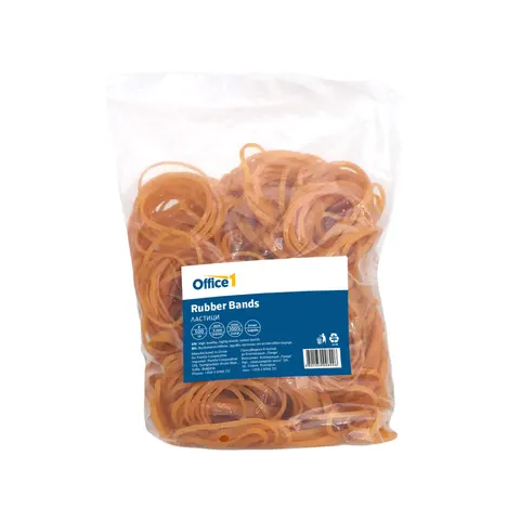 Office 1 Benzi elastice, 100% cauciuc, lățime 3 mm, 500 g, maro