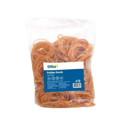 Office 1 elastice, 100% cauciuc, lățime 1.5 mm, diametru 100 mm, 500 g, maro