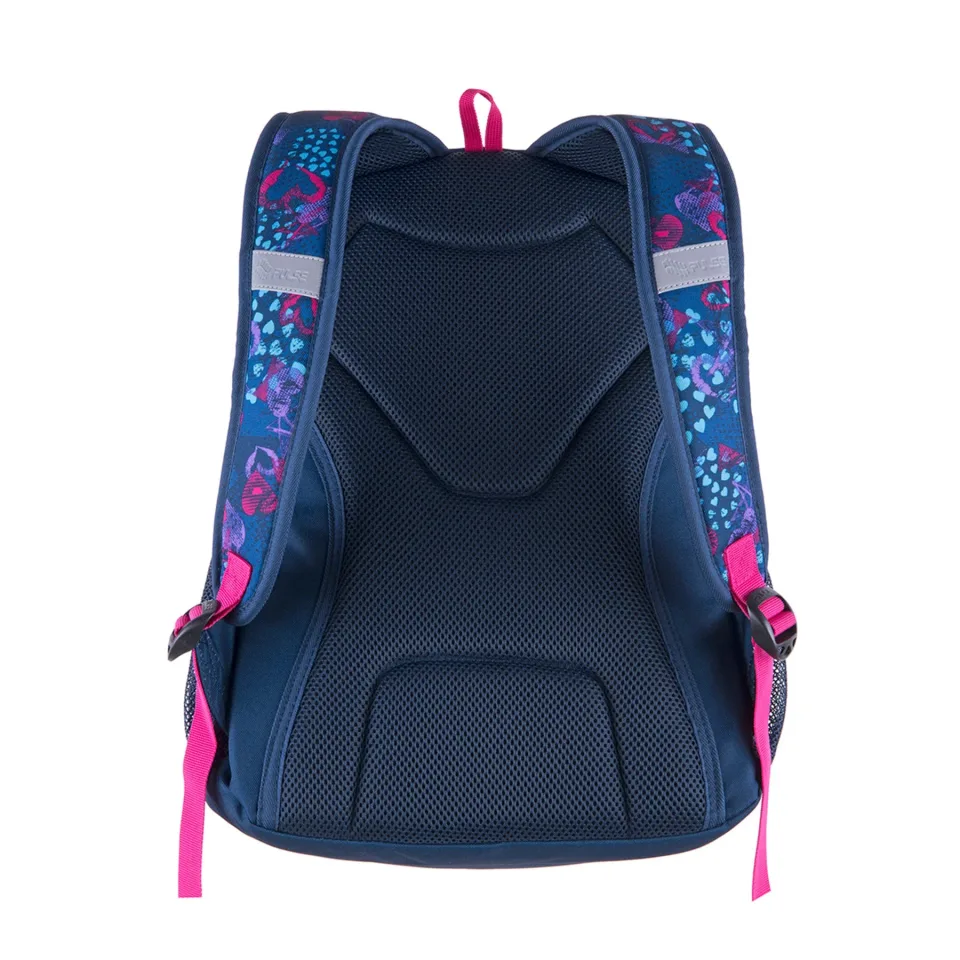 Rucsac Pulse Teens, Hearts, Albastru-Roz