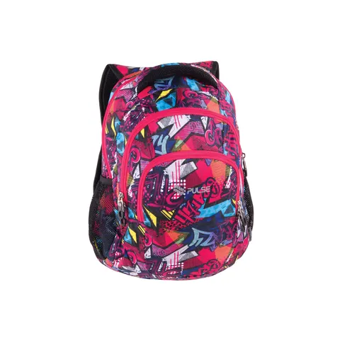 Rucsac Pulse Teens Pink Graffiti, multicolor