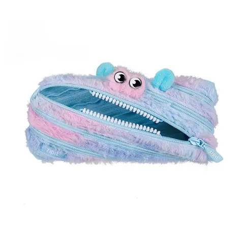 Penar Zipit Furry Monster, mediu, albastru-roz