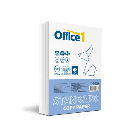 Office 1 Hârtie pentru copiator Standard, A5, 80 g/m2, 500 coli