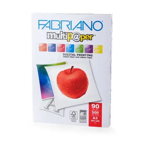 Hârtie de copiator Fabriano Multipaper, A3, 90 g/m2, lucioasă, 500 foi