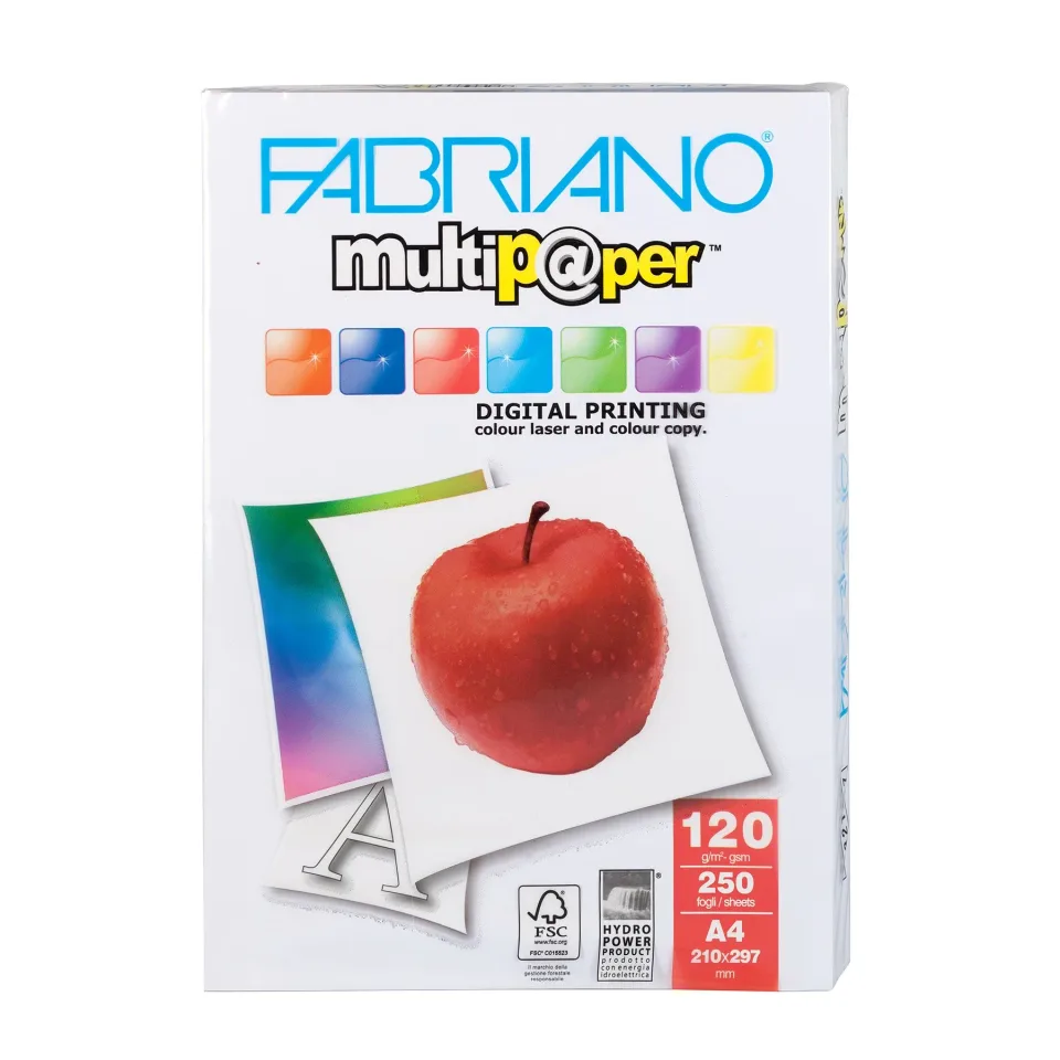 Fabriano Hârtie Copy Multipaper, A4, 120 g/m², lucioasă, 250 file