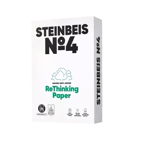 Steinbeis Hârtie de copiator N4, CIE 135, 100% reciclată, A4, 80 g/m², 500 file