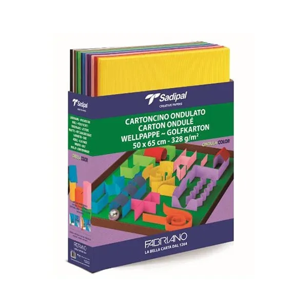 Fabriano Carton Ondulat, ondulat, 328 g/m2, 50 x 65 cm, verde închis