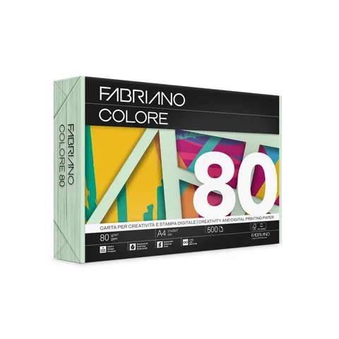 Hârtie pentru copiat Fabriano Colore, A4, 80 g/m², verde deschis, 500 foi