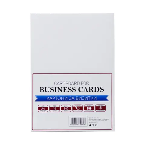 Office 1 Carton, carte de vizită, A4, 240 g/m², gri deschis, 10 file