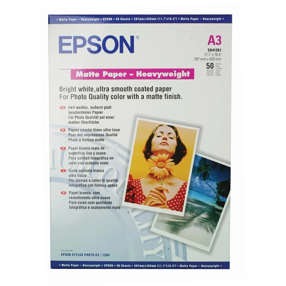 Epson Photo Paper Matte Paper S041261, A3, 167 g/m2, 50 coli