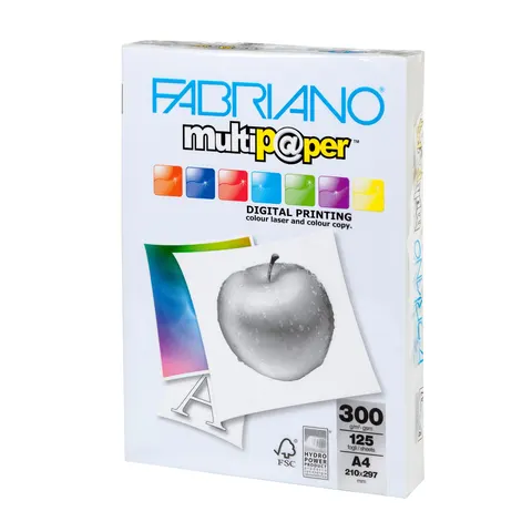 Fabriano Copy card Multipaper, A4, 300 g/m², lucios, 125 coli