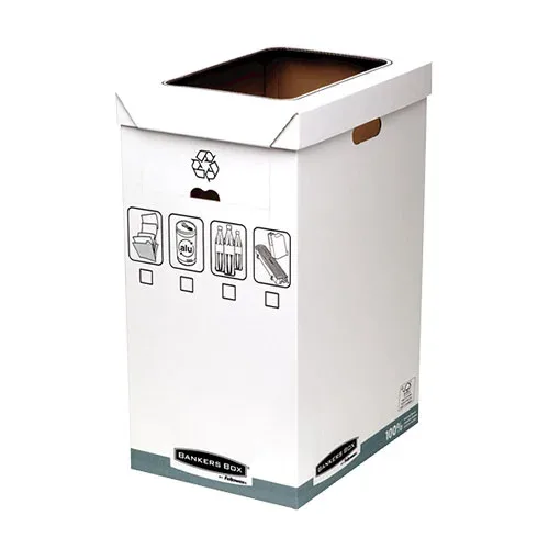 Cutie de reciclare Fellowes, 600 x 300 x 500 mm, cu mânere