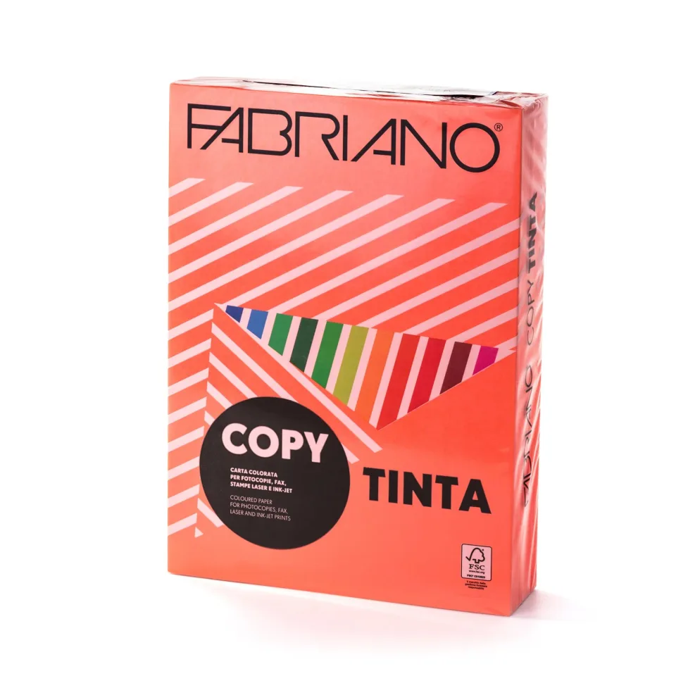 Hârtie de copiator Fabriano Copy Tinta, A4, 80 g/m?, coral, 500 coli