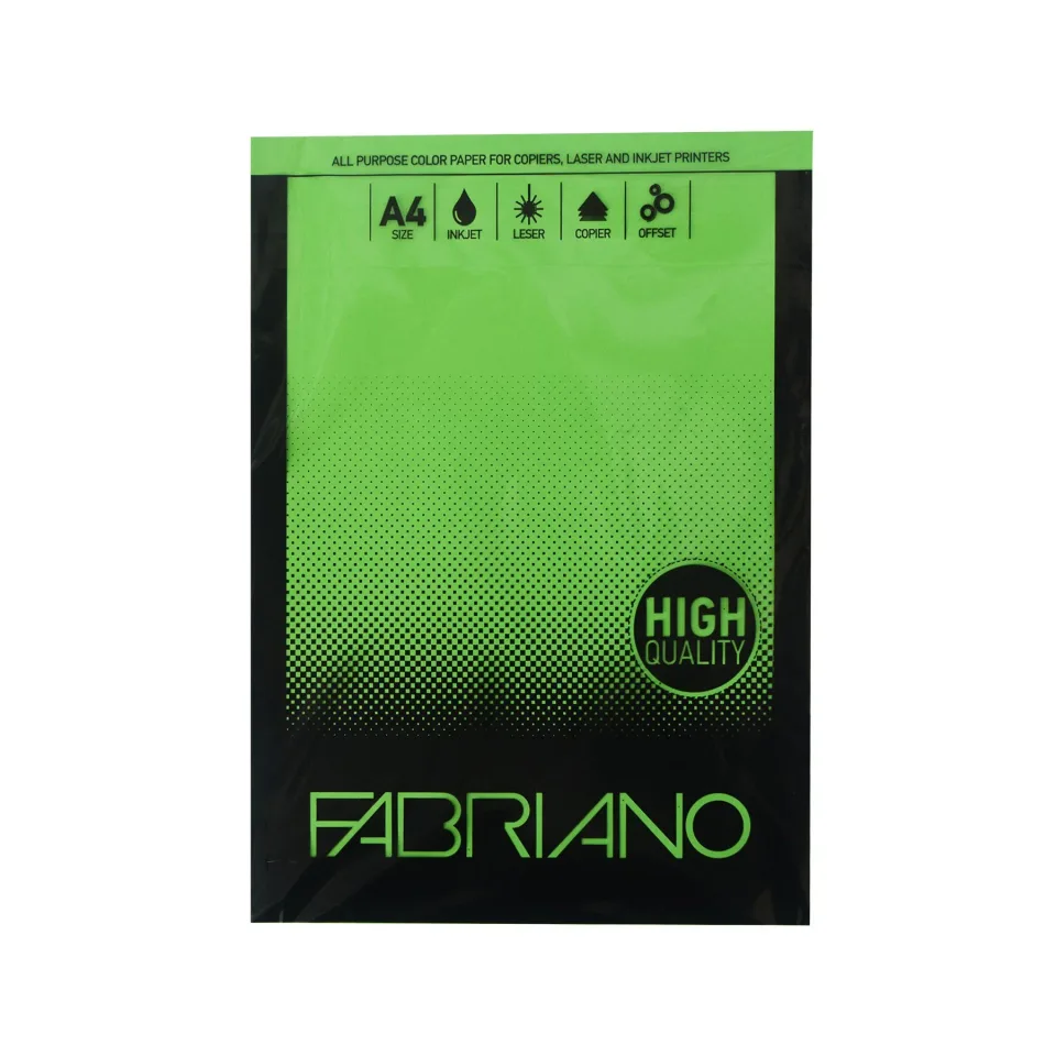 Fabriano Copy Carton, A4, 160 g/m2, verde iarbă, 50 de foi