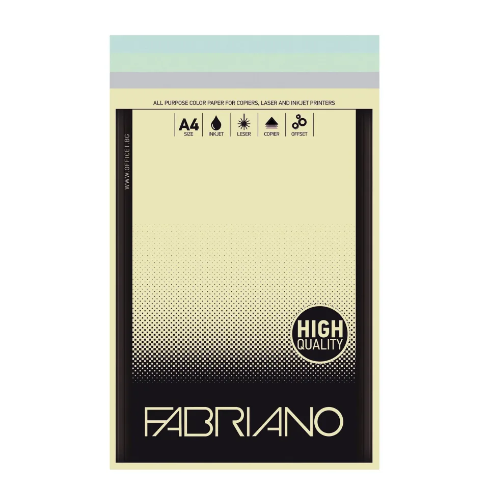 Carton Fabriano Copy, A4, 160 g/m2, culori pastel, 4 culori, 100 foi