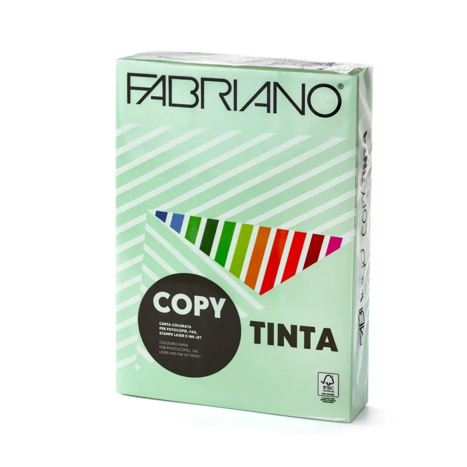 Carton de copiat Fabriano, A4, 160 g/m², verde deschis, 250 coli