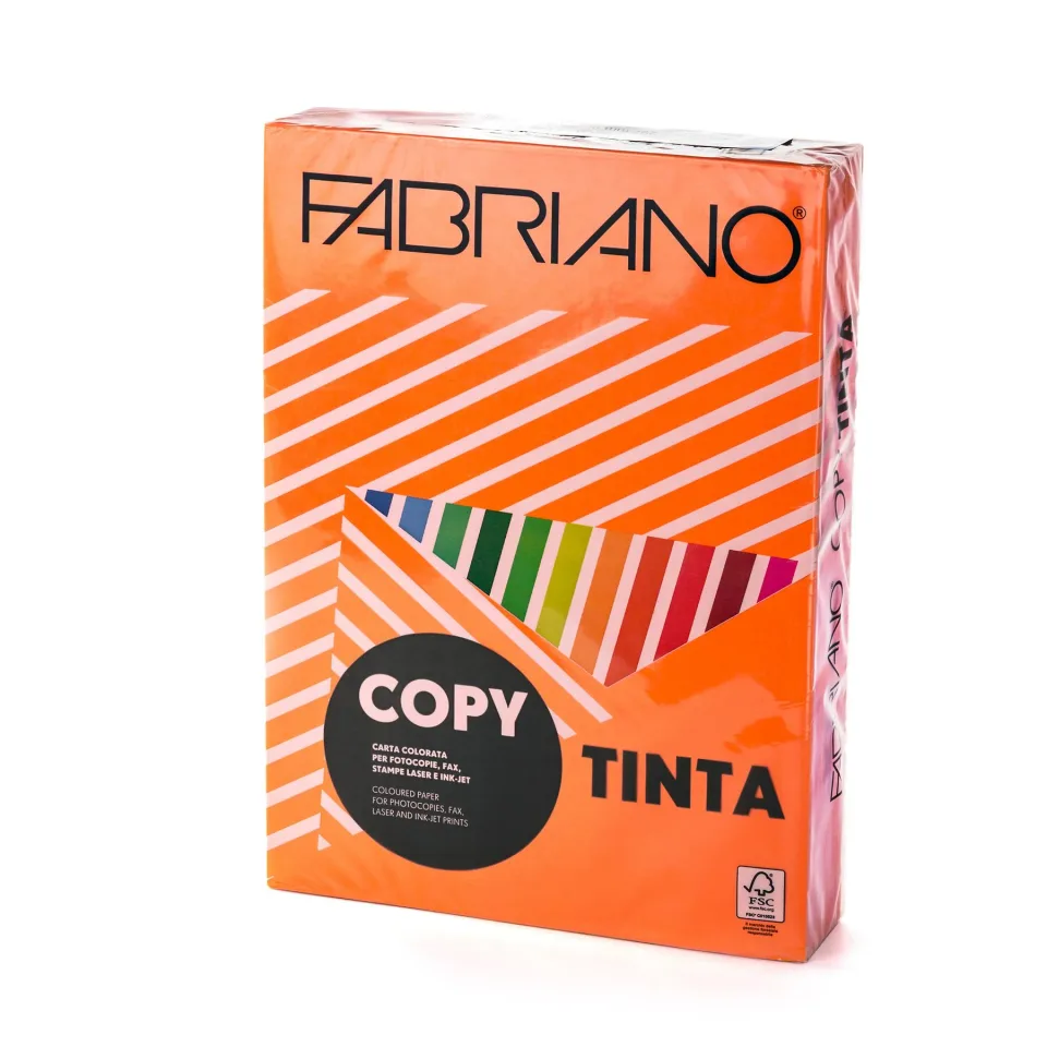Carton de copiat Fabriano, A4, 160 g/m?, portocaliu, 250 foi
