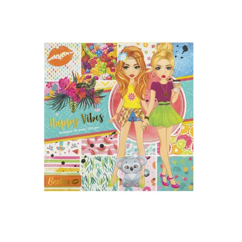 Bloc de hârtie Moxy Designer Happy Vibes, 20 foi