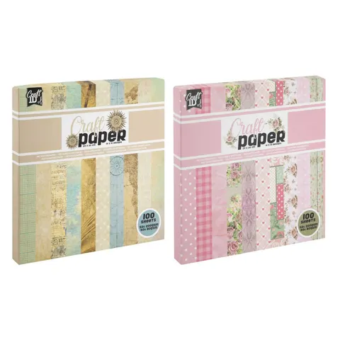 Craft ID Designer Paper, 20 x 20 cm, 100 coli, diverse, 24 buc