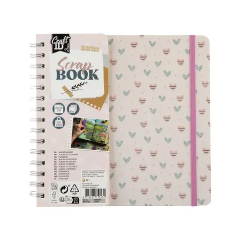 Craft ID Scrapbook, 20.5 ? 20.5 cm, 40 coli, roz