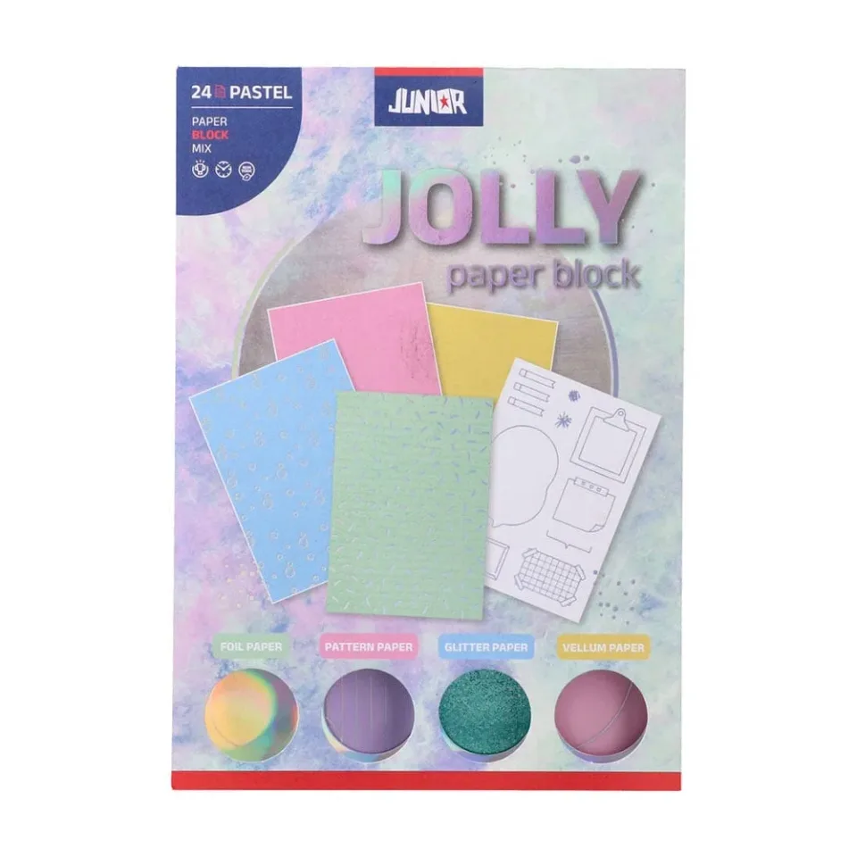 Bloc de hârtie Junior Designer, A5, culori pastelate, 5 bucăți