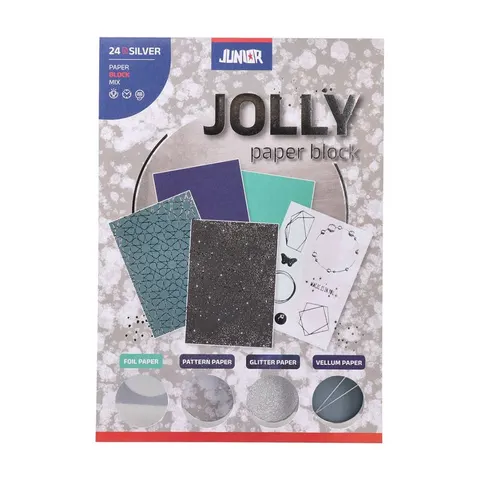 Bloc de hârtie Junior Designer, A5, argintiu, 5 buc