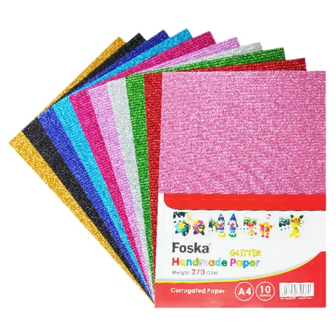 Foska Hârtie cu sclipici, ondulată, A4, 270 g/m², 10 buc.