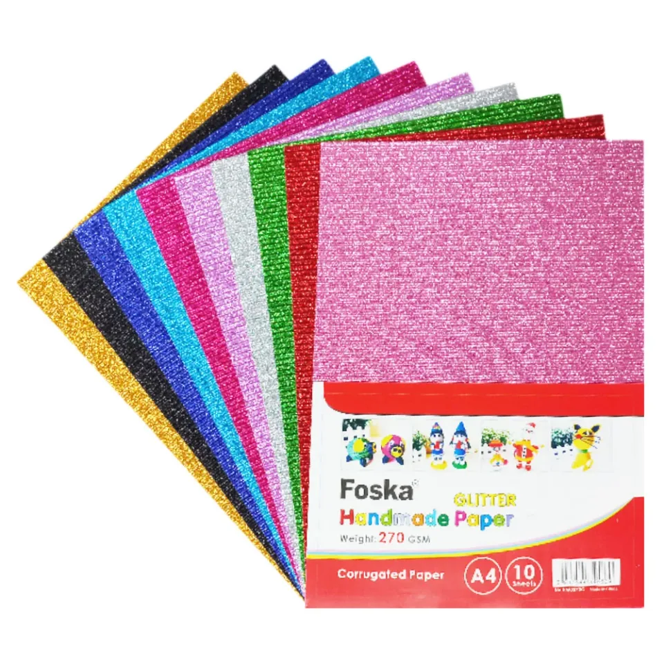 Foska Hârtie cu sclipici, ondulată, A4, 270 g/m², 10 buc.