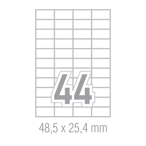 Etichete autocolante Office 1, A4, 48.3 x 25.44 mm, colțuri drepte, 100 coli