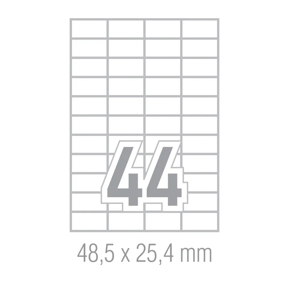 Etichete autocolante Office 1, A4, 48.3 x 25.44 mm, colțuri drepte, 100 coli