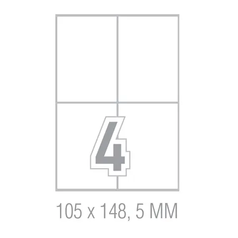 Etichete autoadezive Office 1, A4, 105 x 148,5 mm, colțuri drepte, 100 coli