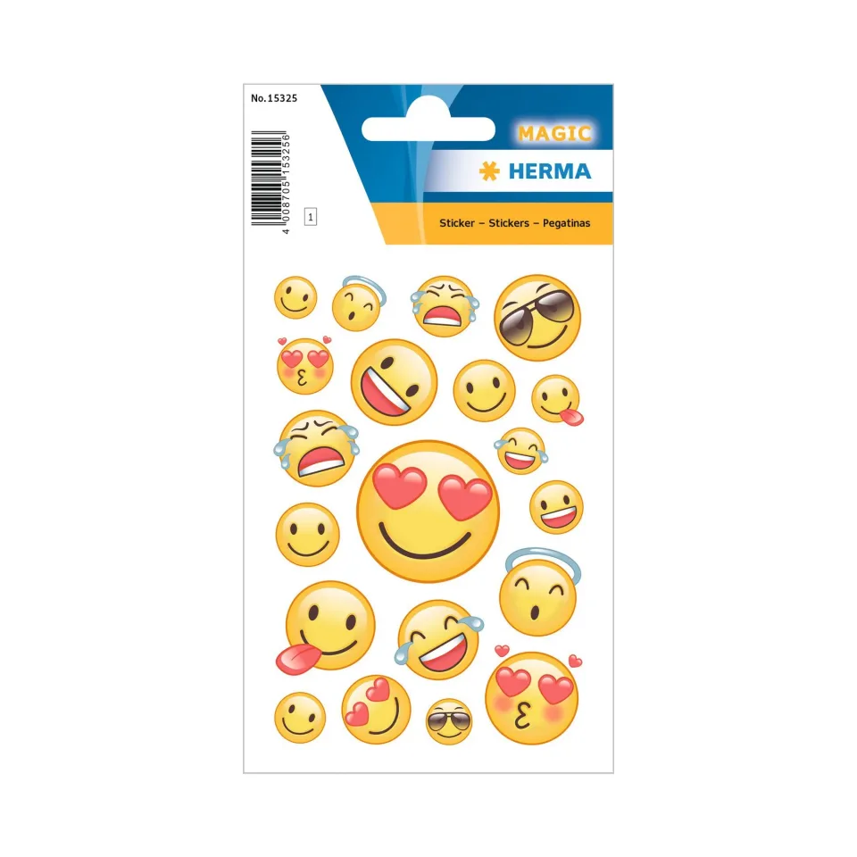 Abțibilduri Herma Emojis Magic, galben, 3 coli