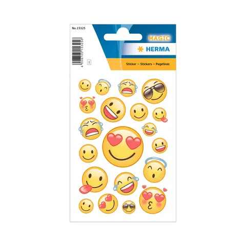 Abțibilduri Herma Emojis Magic, galben, 3 coli