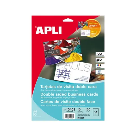 Foi etichete Apli pentru cărți de vizită, 250 g/m2, 100 foi