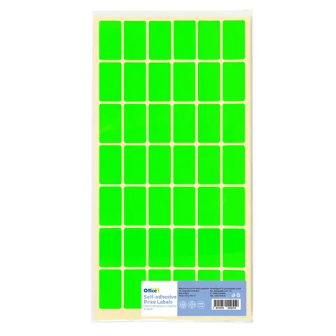 Office 1 Etichete autoadezive pentru preț, 17 x 30 mm, verde, 420 buc.