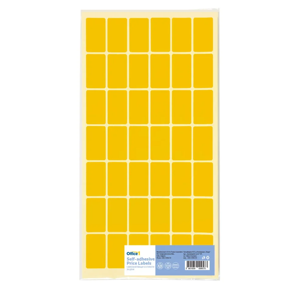 Etichete autoadezive Office 1 pentru preț, 17 x 30 mm, portocaliu, 420 buc